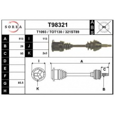 T98321 EAI Приводной вал