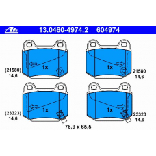 13.0460-4974.2 ATE Комплект тормозных колодок, дисковый тормоз
