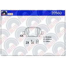 20560 GALFER Комплект тормозных колодок, дисковый тормоз