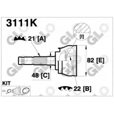 3111K GLO Шарнирный комплект, приводной вал