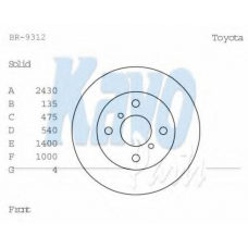 BR-9312 KAVO PARTS Тормозной диск