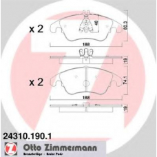 24310.190.1 ZIMMERMANN Комплект тормозных колодок, дисковый тормоз