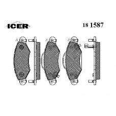 181587 ICER Комплект тормозных колодок, дисковый тормоз