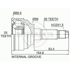 OJ-0465 InterParts Шарнирный комплект, приводной вал