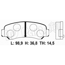 IBR-1207 IPS Parts Комплект тормозных колодок, дисковый тормоз