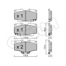 822-129-2 CIFAM Комплект тормозных колодок, дисковый тормоз