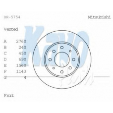 BR-5754 KAVO PARTS Тормозной диск