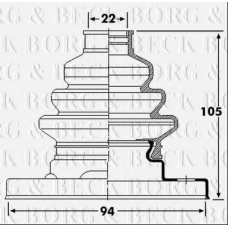 BCB6238 BORG & BECK Пыльник, приводной вал