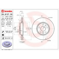09.8137.30 BREMBO Тормозной диск