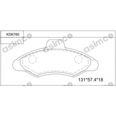 KD6785 ASIMCO Комплект тормозных колодок, дисковый тормоз