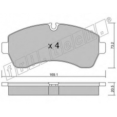 689.0 fri.tech. Комплект тормозных колодок, дисковый тормоз