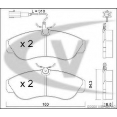 V22-0075 VEMO/VAICO Комплект тормозных колодок, дисковый тормоз