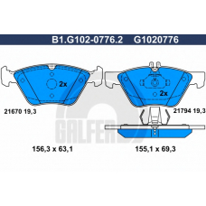 B1.G102-0776.2 GALFER Комплект тормозных колодок, дисковый тормоз