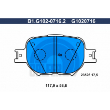 B1.G102-0716.2 GALFER Комплект тормозных колодок, дисковый тормоз