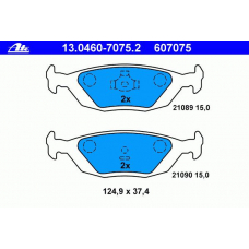 13.0460-7075.2 ATE Комплект тормозных колодок, дисковый тормоз