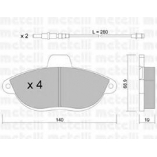 22-0105-0 METELLI Комплект тормозных колодок, дисковый тормоз