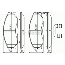 0 986 494 650 BOSCH Комплект тормозных колодок, дисковый тормоз