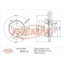 BD-4116 FREMAX Тормозной диск