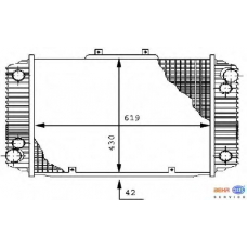 8MK 376 710-391 HELLA Радиатор, охлаждение двигателя