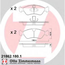 21862.180.1 ZIMMERMANN Комплект тормозных колодок, дисковый тормоз