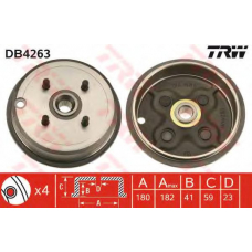 DB4263 TRW Тормозной барабан