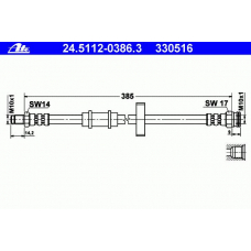 24.5112-0386.3 ATE Тормозной шланг