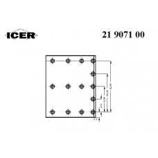 21 9071 00 ICER Комплект тормозных башмаков, барабанные тормоза