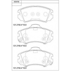 KD9759 ASIMCO Комплект тормозных колодок, дисковый тормоз