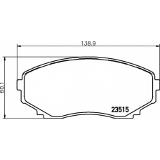 8DB 355 009-641 HELLA Комплект тормозных колодок, дисковый тормоз