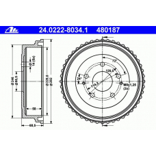 24.0222-8034.1 ATE Тормозной барабан