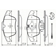 0 986 494 371 BOSCH Комплект тормозных колодок, дисковый тормоз