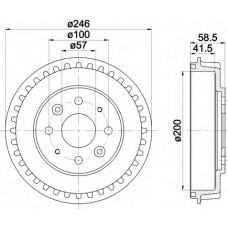 8DT 355 300-781 HELLA Тормозной барабан