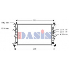 150061N AKS DASIS Радиатор, охлаждение двигателя