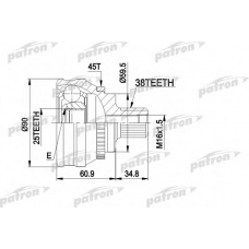PCV1121 PATRON Шарнирный комплект, приводной вал