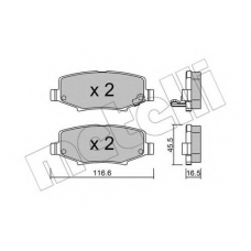 22-0863-0 METELLI Комплект тормозных колодок, дисковый тормоз