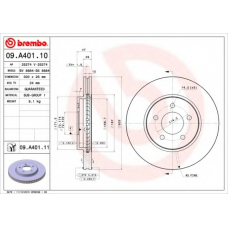 09.A401.11 BREMBO Тормозной диск