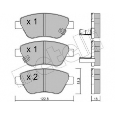 22-0321-4 METELLI Комплект тормозных колодок, дисковый тормоз