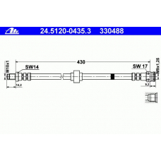 24.5120-0435.3 ATE Тормозной шланг