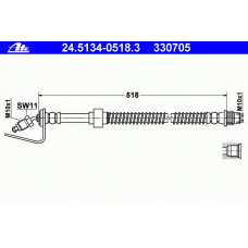 24.5134-0518.3 ATE Тормозной шланг