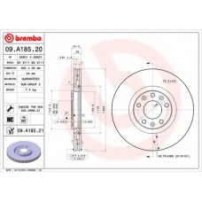 09.A185.20 BREMBO Тормозной диск