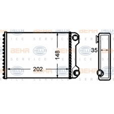 8FH 351 308-241 HELLA Теплообменник, отопление салона