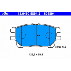 13.0460-5894.2 ATE Комплект тормозных колодок, дисковый тормоз