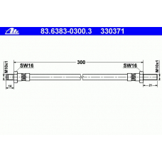83.6383-0300.3 ATE Тормозной шланг
