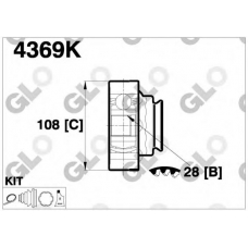 4369K GLO Шарнирный комплект, приводной вал