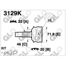 3129K GLO Шарнирный комплект, приводной вал