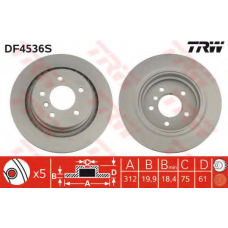 DF4536S TRW Тормозной диск