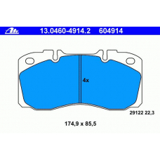13.0460-4914.2 ATE Комплект тормозных колодок, дисковый тормоз