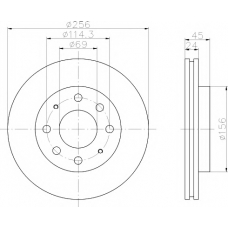 8DD 355 107-321 HELLA PAGID Тормозной диск