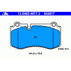 13.0460-4817.2 ATE Комплект тормозных колодок, дисковый тормоз