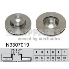 N3307019 NIPPARTS Тормозной диск